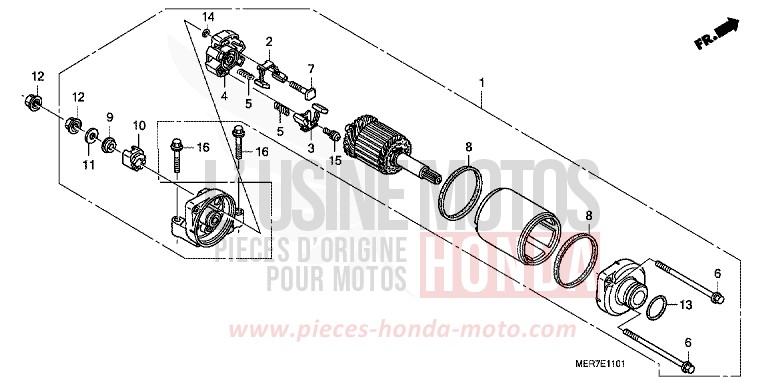 MOTEUR DE DEMARRAGE (CBF600S8/SA8/N8/NA8) de CBF600N ABS PEARL SIENA RED (R320) de 2008